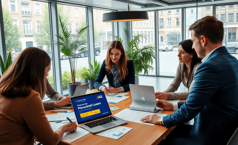 Afbeelding van een persoon die financiële documenten bekijkt, symbool van een persoonlijke lening bij AXA Bank België.