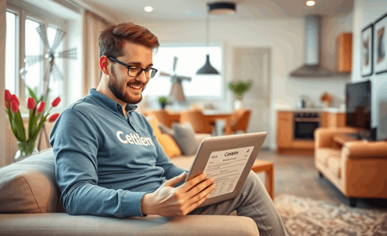 Afbeelding van een persoon die financiële documenten invult voor een persoonlijke lening bij Cetelem.