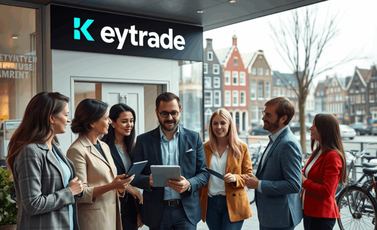 Een persoon die online een persoonlijke lening aanvraagt bij Keytrade Bank.