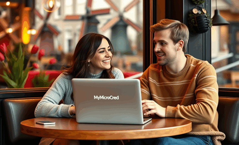 Afbeelding van iemand die snel een persoonlijke lening bij MyMicroCred aanvraagt.