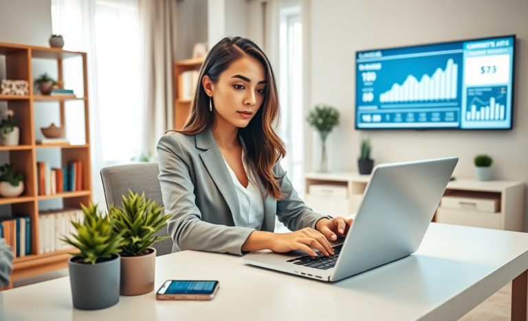 Een afbeelding die het gemak van online krediet illustreert met concurrerende tarieven en een eenvoudig aanvraagproces.